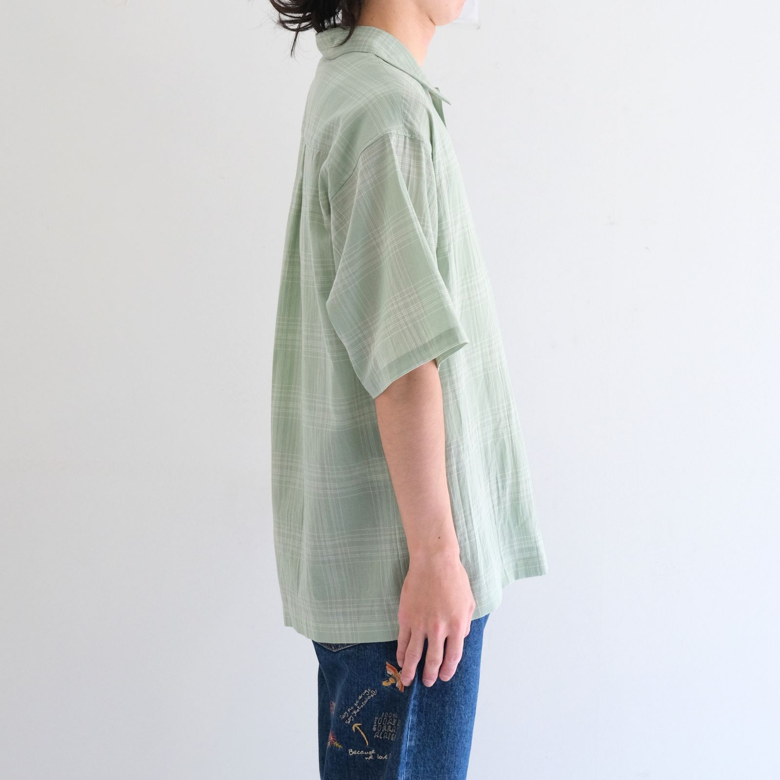 "MERCED" Sheer Through Shirt （MINT）