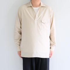SILKY SOFT TWILL SKIPPER SHIRT / シルク ソフト ツイル スキッパー シャツ（SAND）
