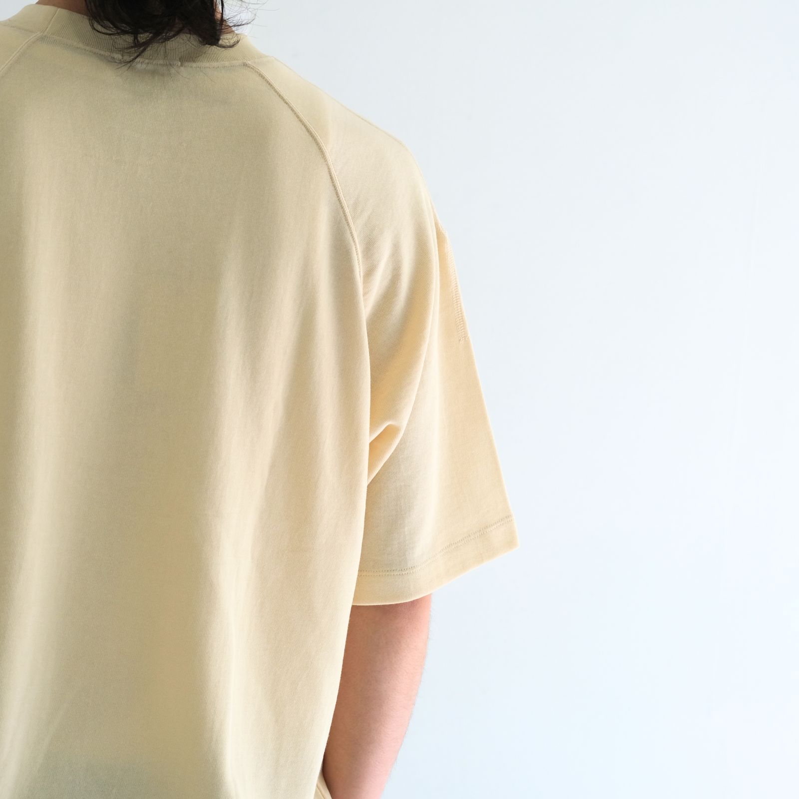 SOFT DRY SHORT LOOP TERRY SWEAT TEE （YELLOW BEIGE）
