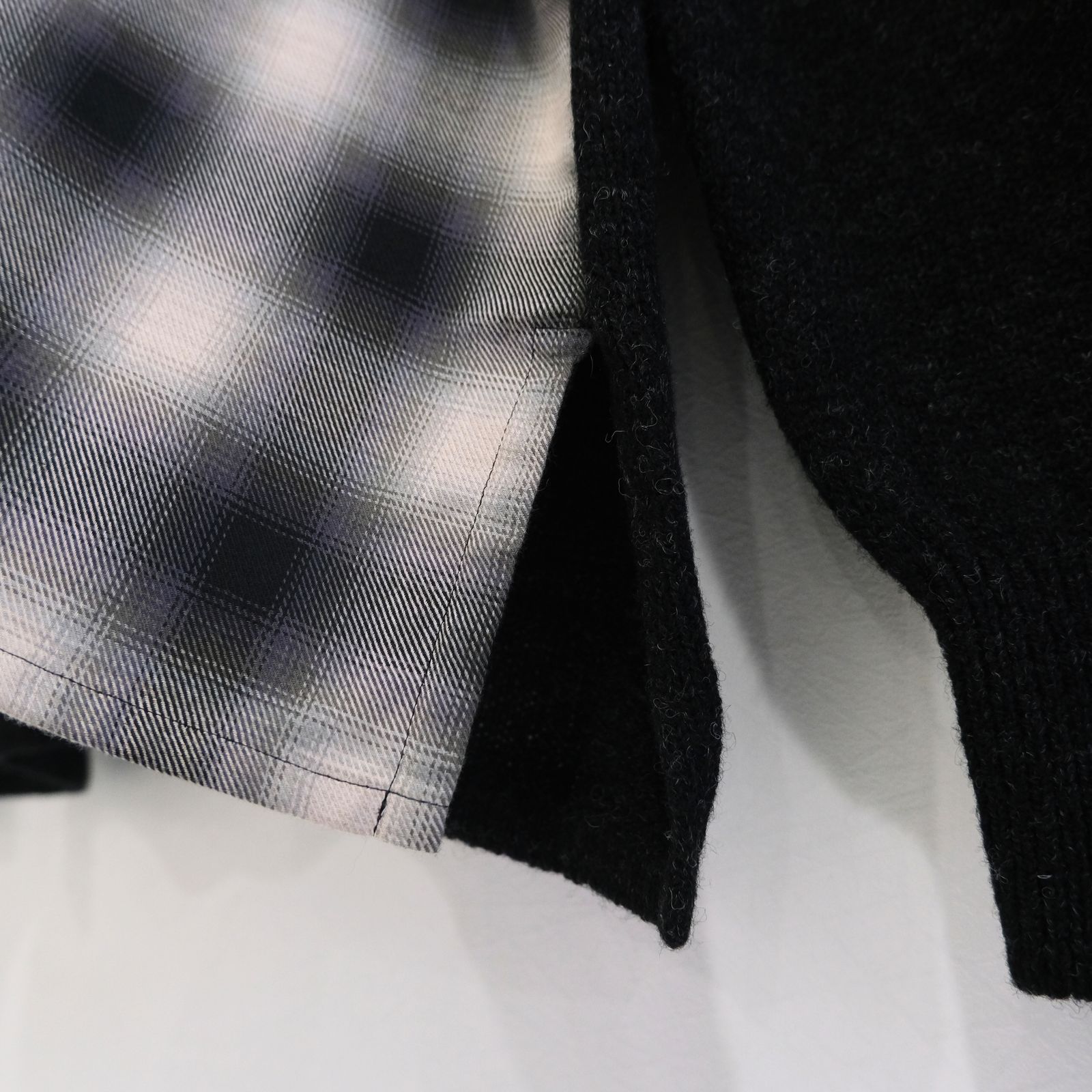OMBRE CHECK PULLOVER KNIT SHIRTS ‐Cotton / Yak & Wool‐ / ニットシャツ / ニット / シャツ / プルオーバー /  オンブレチェック / Check