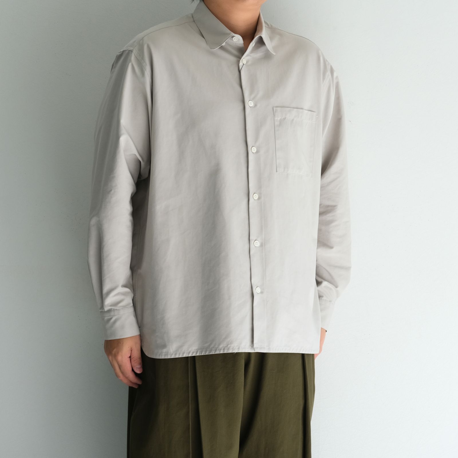 Peach back twill - Rob / シャツ / ポリエステル / ナイロン / Oyster beige