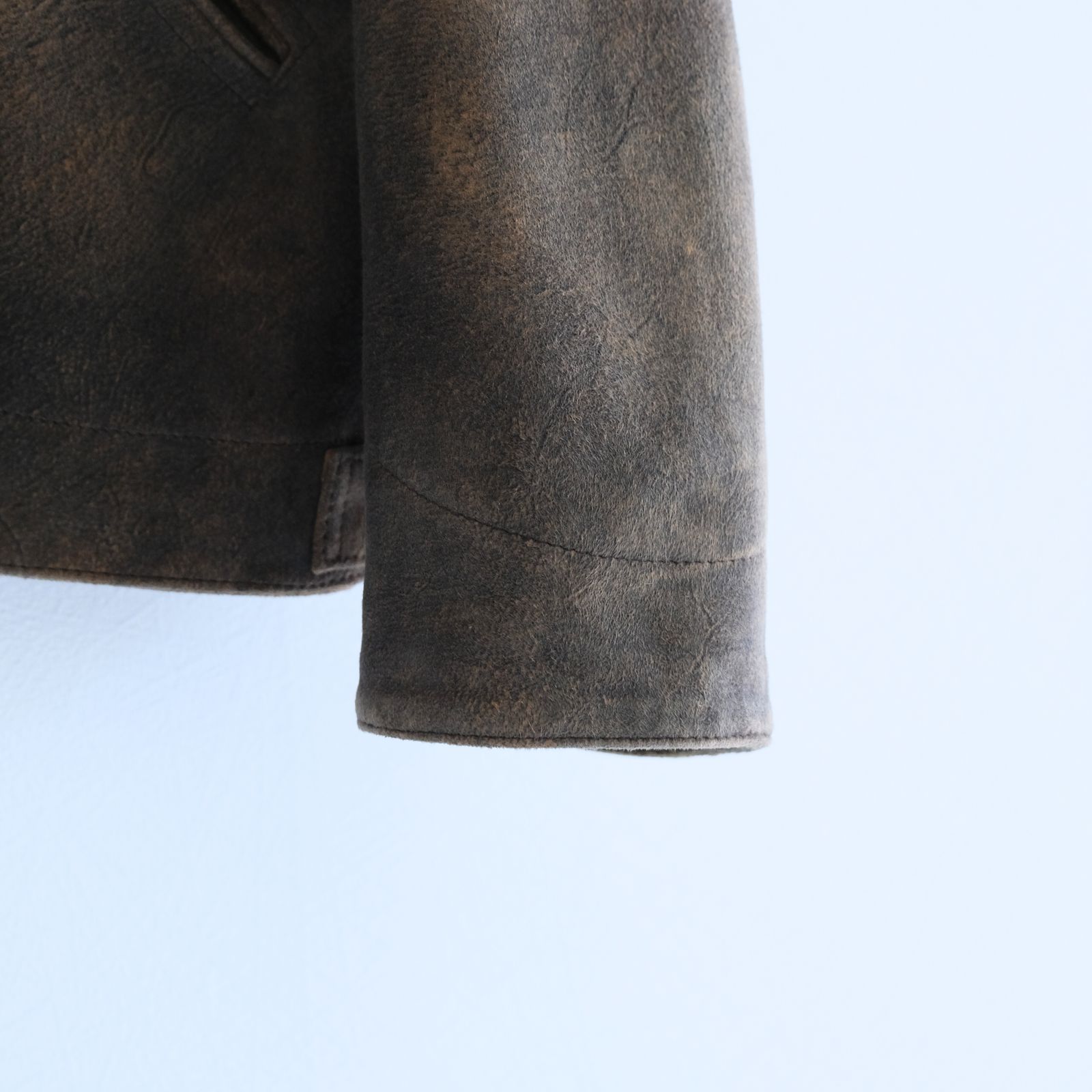 LEATHER DETROITJACKET ‐Goat suede Antique finish‐ / レザージャケット / ゴートレザー / アンティーク加工 / Beige