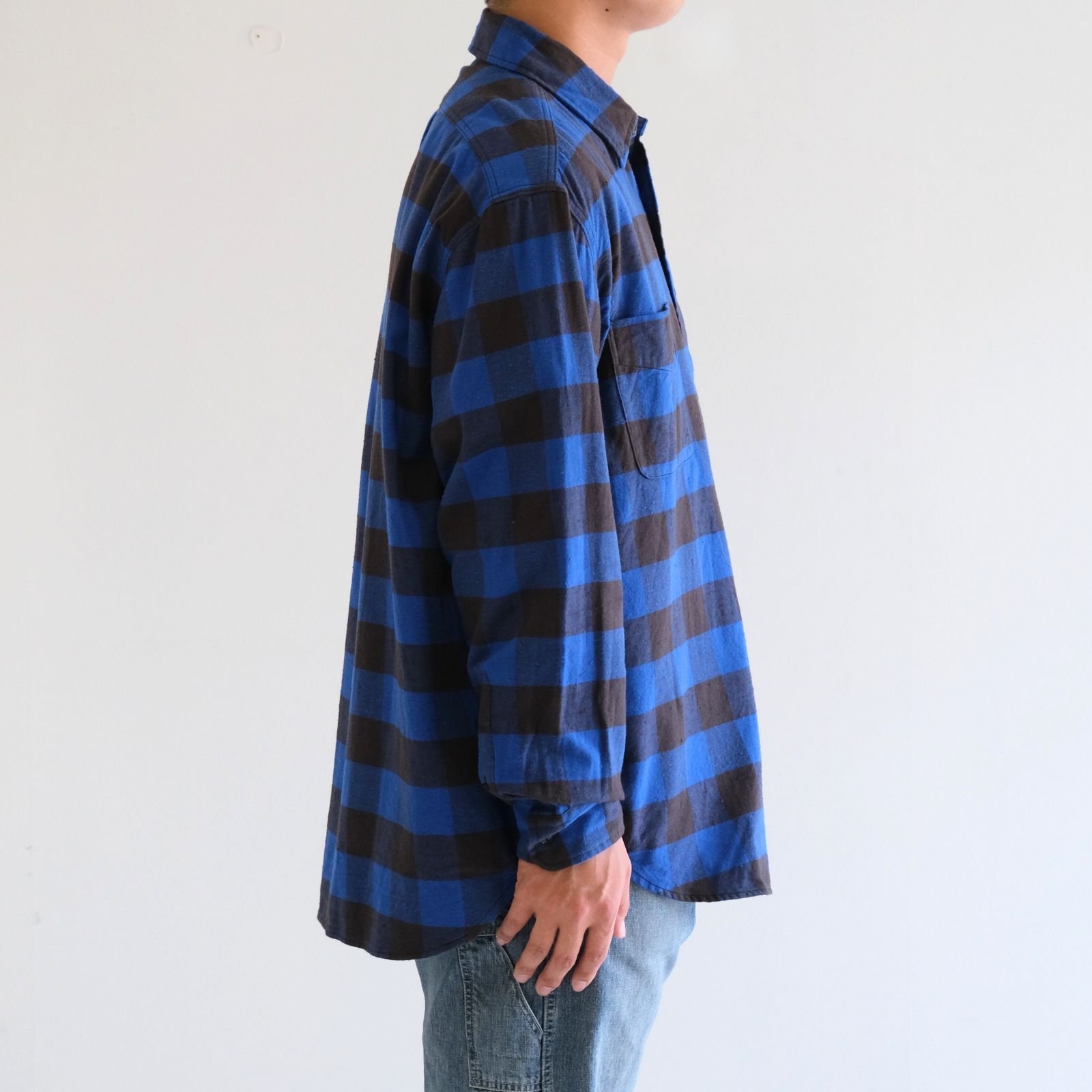 BUFFALO CHECK WORK SHIRTS ‐Cotton slub mix‐ / シャツ / バッファローチェック / Blue