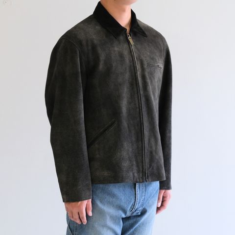 LEATHER DETROITJACKET ‐Goat suede Antique finish‐ / レザージャケット / ゴートレザー / アンティーク加工 / Black