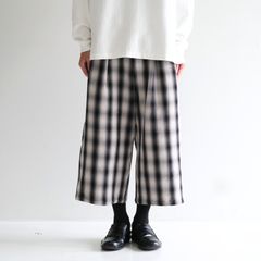 【残り1点】HEAVY FLANNEL CROPPED BAGGY（OFF WHITE×BLACK）