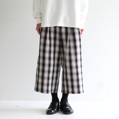 【残り1点】HEAVY FLANNEL CROPPED BAGGY（OFF WHITE×BLACK）