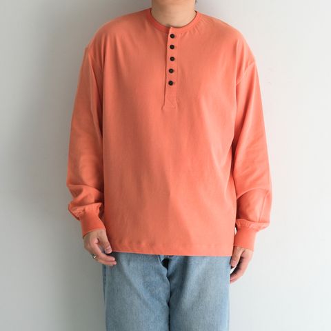 FADED TWIST TENJIKU HENLEY-NECK TOP / ヘンリーネック / ロンT / ORANGE