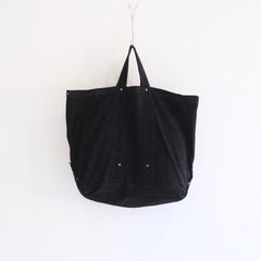 LEATHER TOTE BAG  - Cow split leather -（Black）