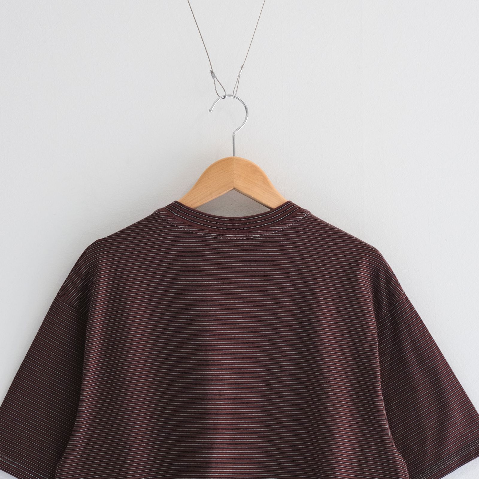 NEW BASIC GARMENT DYED BORDER T-SHIRT / Tシャツ / BROWN×BLUE