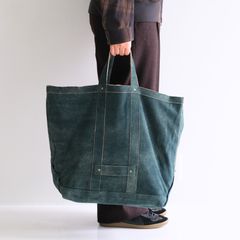 LEATHER TOTE BAG ‐Goat suede Antique finish‐ / バッグ / トートバッグ / レザー / ゴートレザー / アンティーク加工 / Green