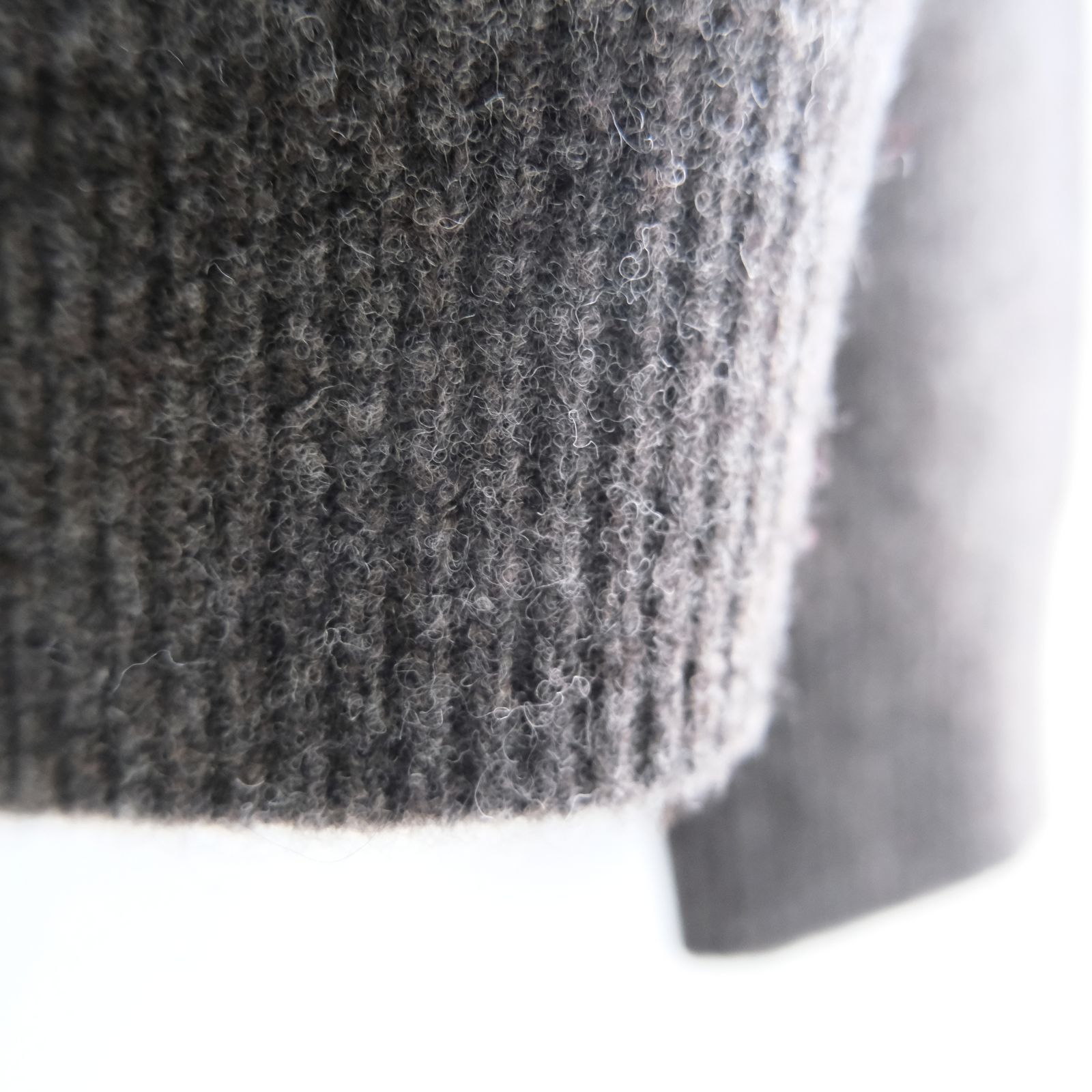 YAK / WOOL RIB DRIVERS KNIT（C.GREY）