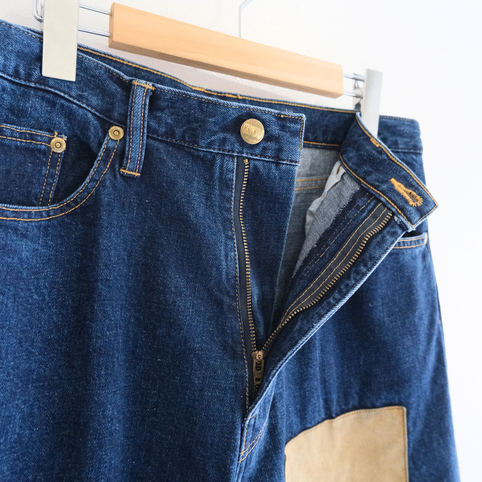 "JUDE II" LEATHER New Standard Straight by 12oz Denim（BLUE）