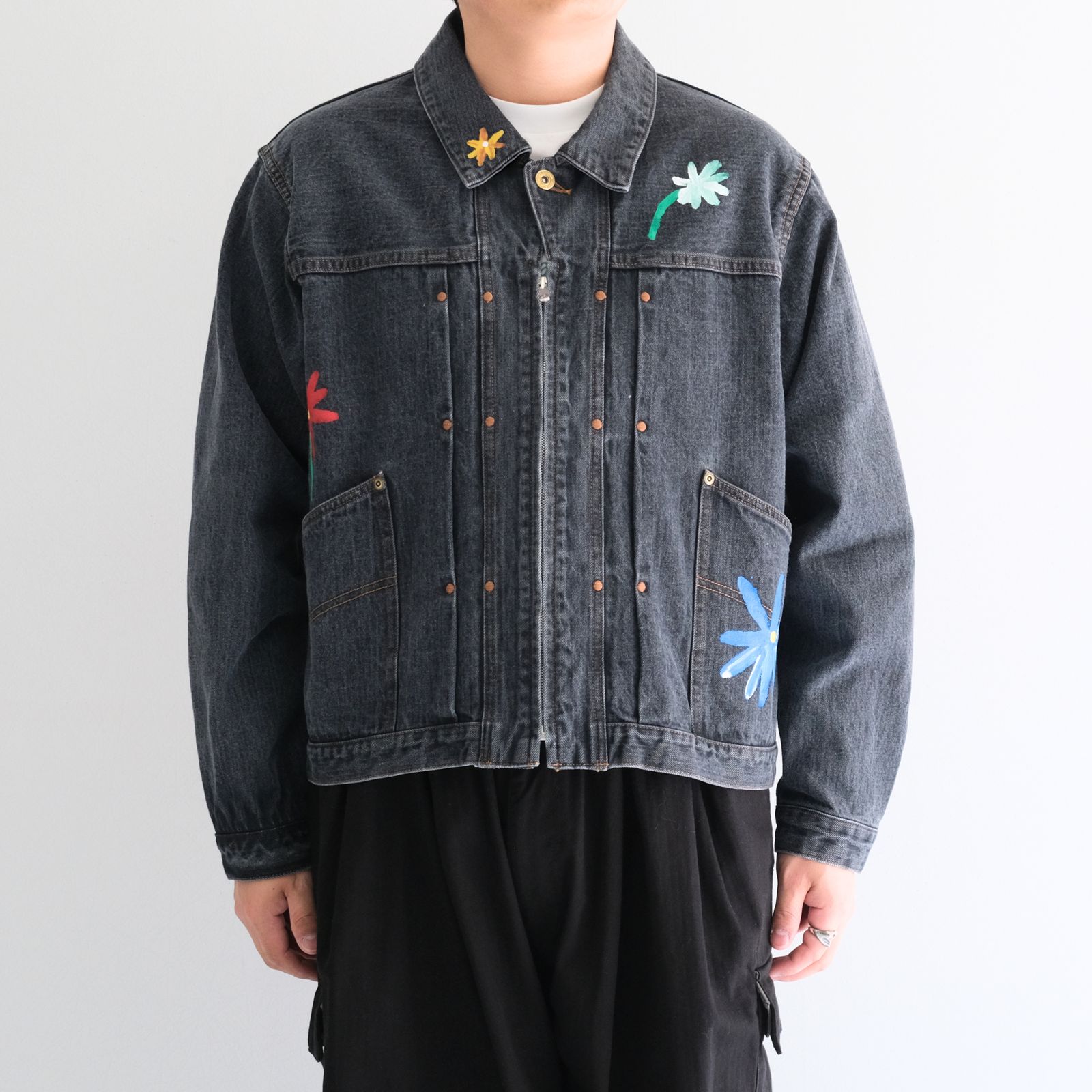 "ROEBUCK" Type-50s Hand Painted Jacket feat. MIO YAMAMOTO / 「ROEBUCK」タイプ50s ハンドペイントジャケット feat. ミオ ヤマモト（BLACK）