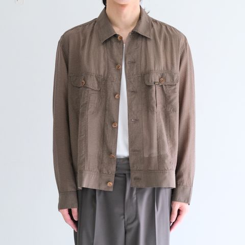 Lee / SEVEN BY SEVEN / SHEER COWBOY JACKET ‐Gingham Check Indian fabric‐ （Greige）