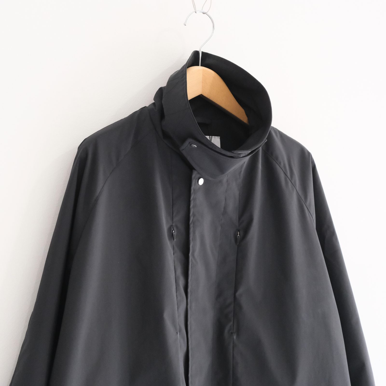 WATER RESISTANT WOOL BALMACAAN COAT（BLACK）