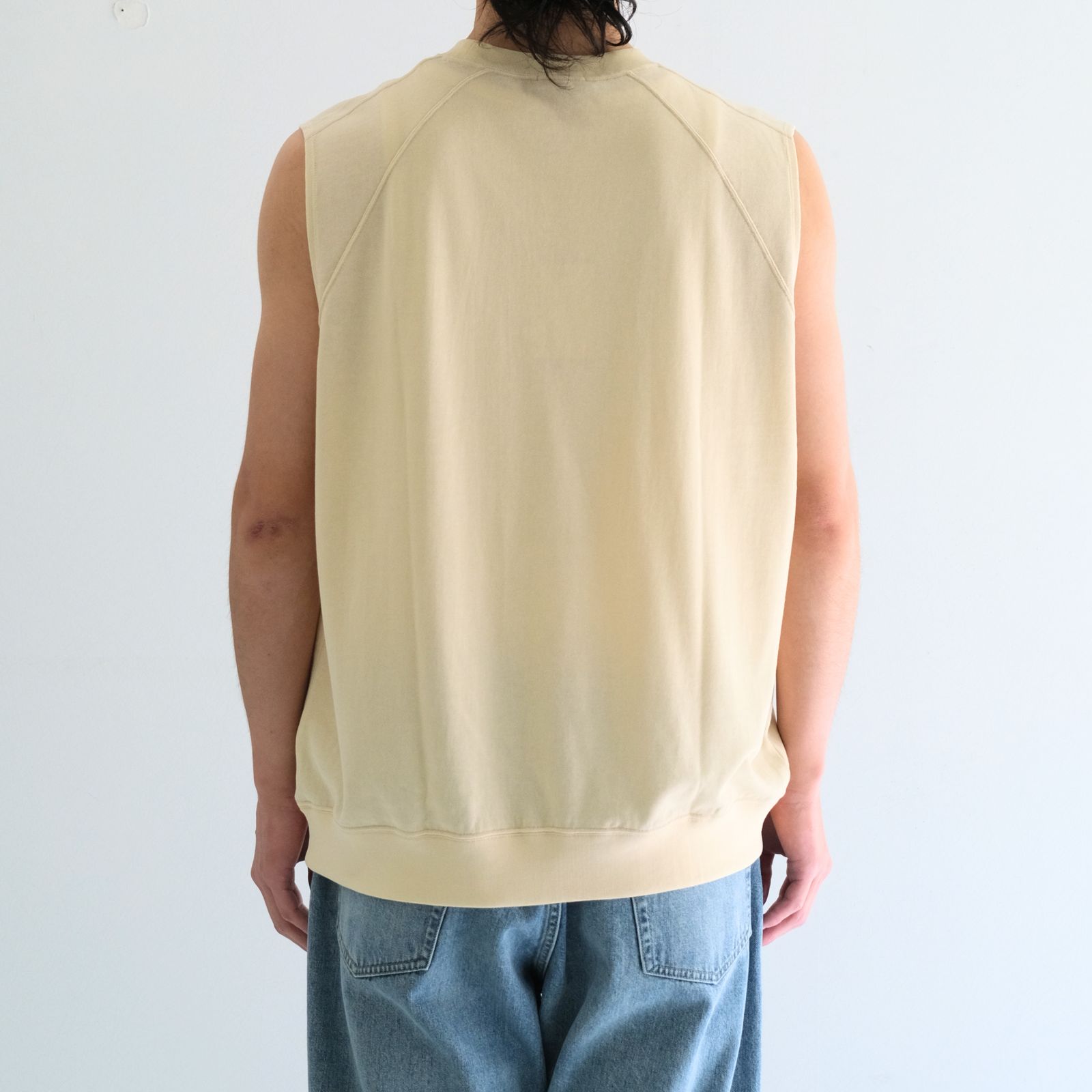 SOFT DRY SHORT LOOP TERRY SLEEVLESS TOP （YELLOW BEIGE）