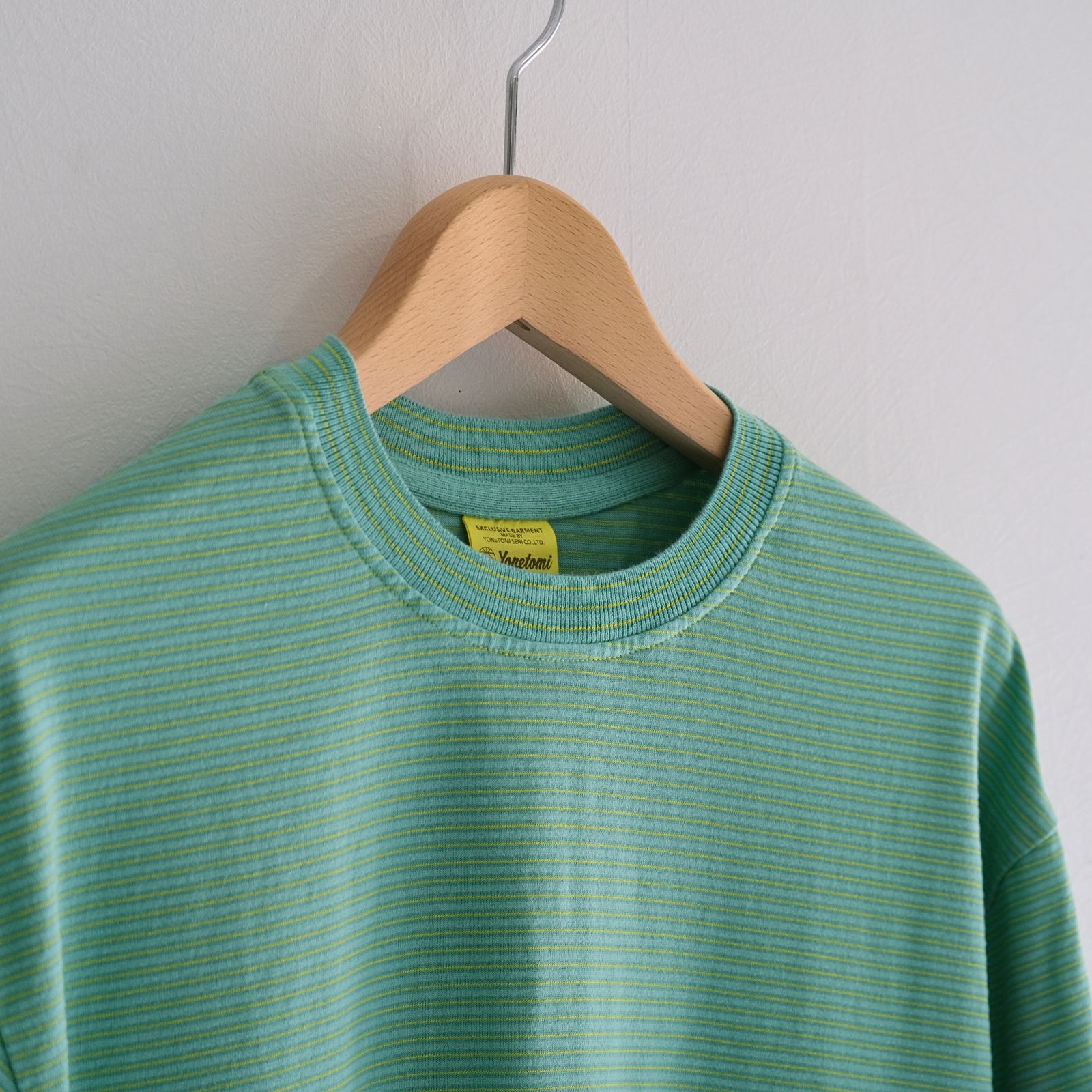 NEW BASIC GARMENT DYED BORDER T-SHIRT / Tシャツ / BLUE×YELLOW