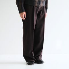 IN TUCK TROUSERS ‐Powder melton‐ / パンツ / トラウザー / メルトン素材 / Red Brown
