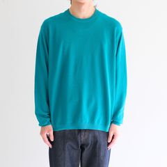 TWISTED COTTON KNIT PULLOVER / ツイストコットンニットプルオーバー（PEACOCK GREEN）