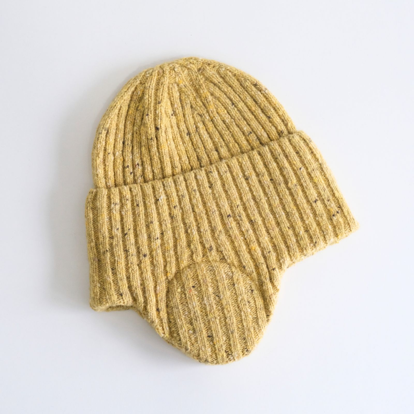【残り1点】Flap Beanie（SPECKLED MUSTARD）