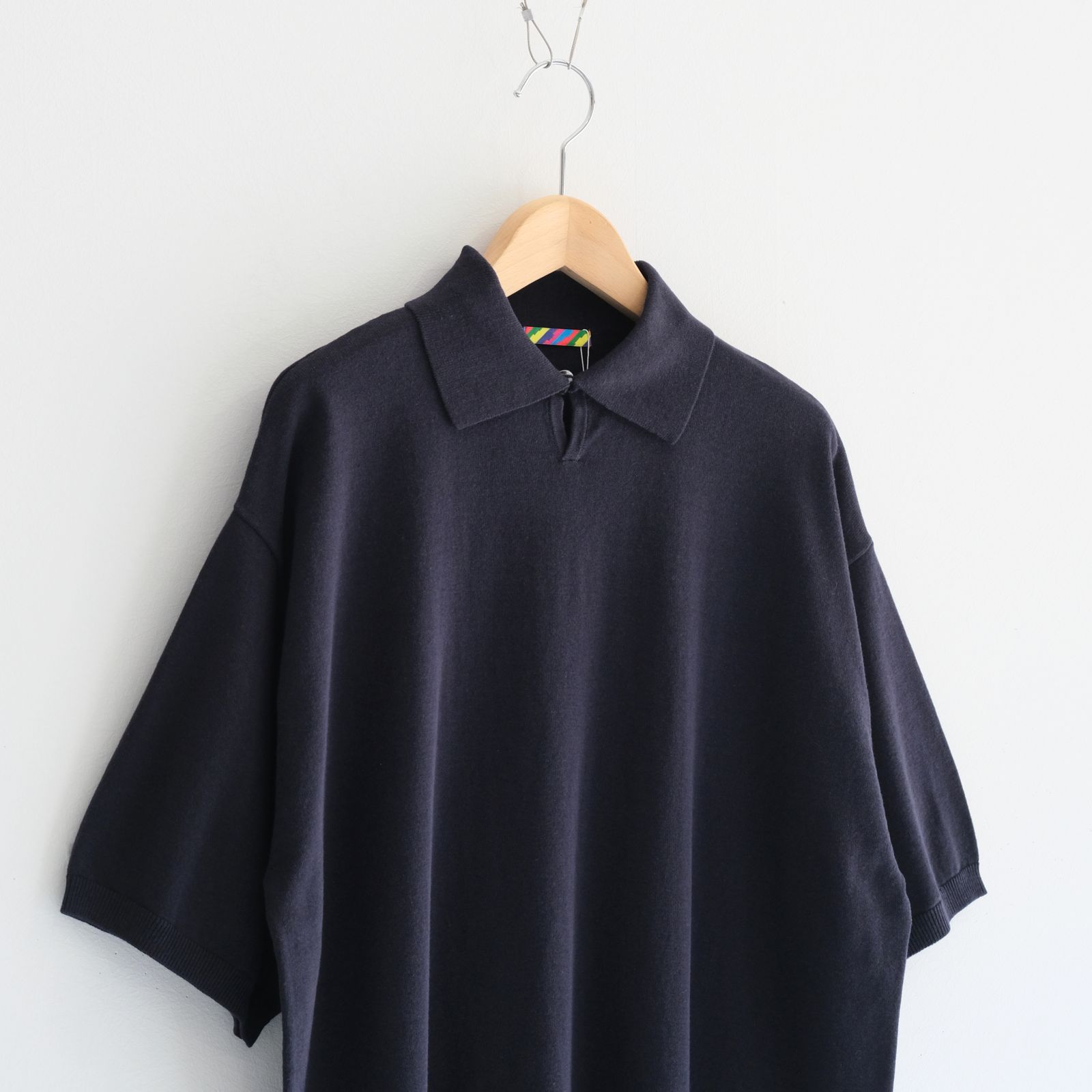 Knitted Polo Shirt /  ニット ポロ シャツ（NAVY）