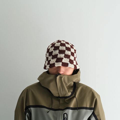 HAND KNIT BUCKET HAT / バケットハット / コットン / ニット / ブラウン
