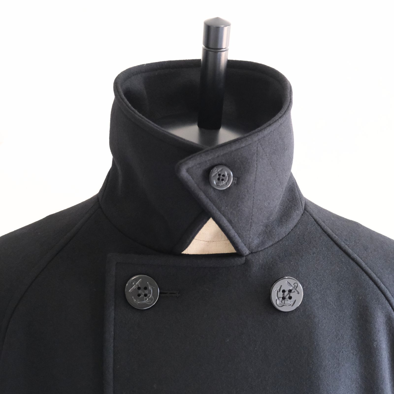 【残り1点】Wool Raglan Pea Coat（Black）