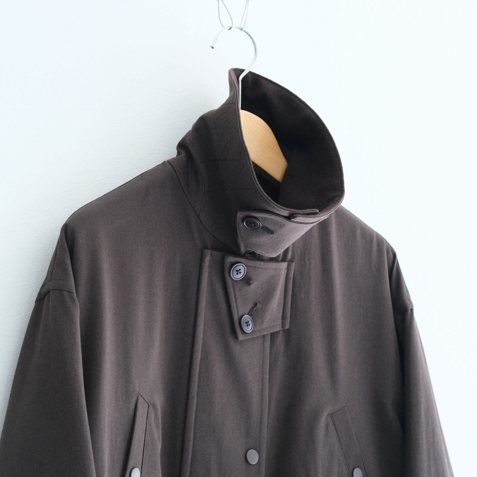 WASHED VINTAGE TWILL MIL-COAT / ジャケット / DARK BROWN