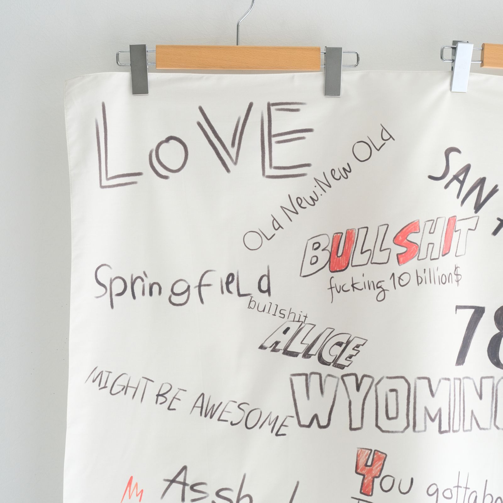 "ESSENTIAL".02 Graphic Printed Scarf / スカーフ / IVORY