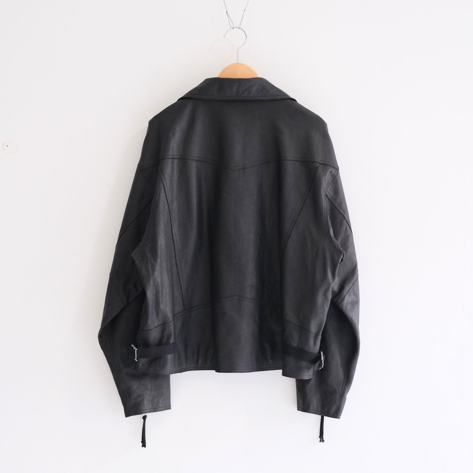 COW SKIN BAGGY RIDER JACKET / SandWaterr × CCU / ジャケット / レザージャケット / ライダース / COW SKIN / 牛革 / BLACK