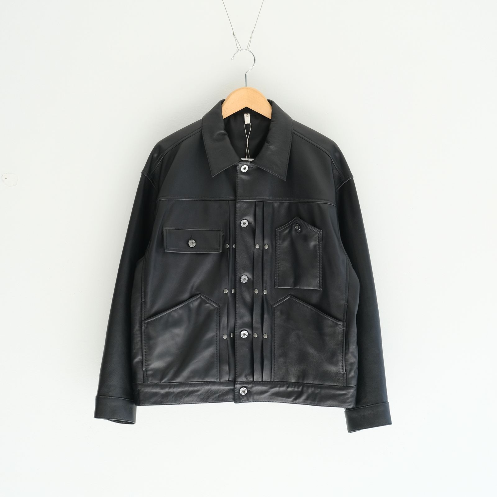 TRUCKER JACKET / ジャケット / レザージャケット / トラッカージャケット / SHEEP SKIN / 羊革 / BLACK