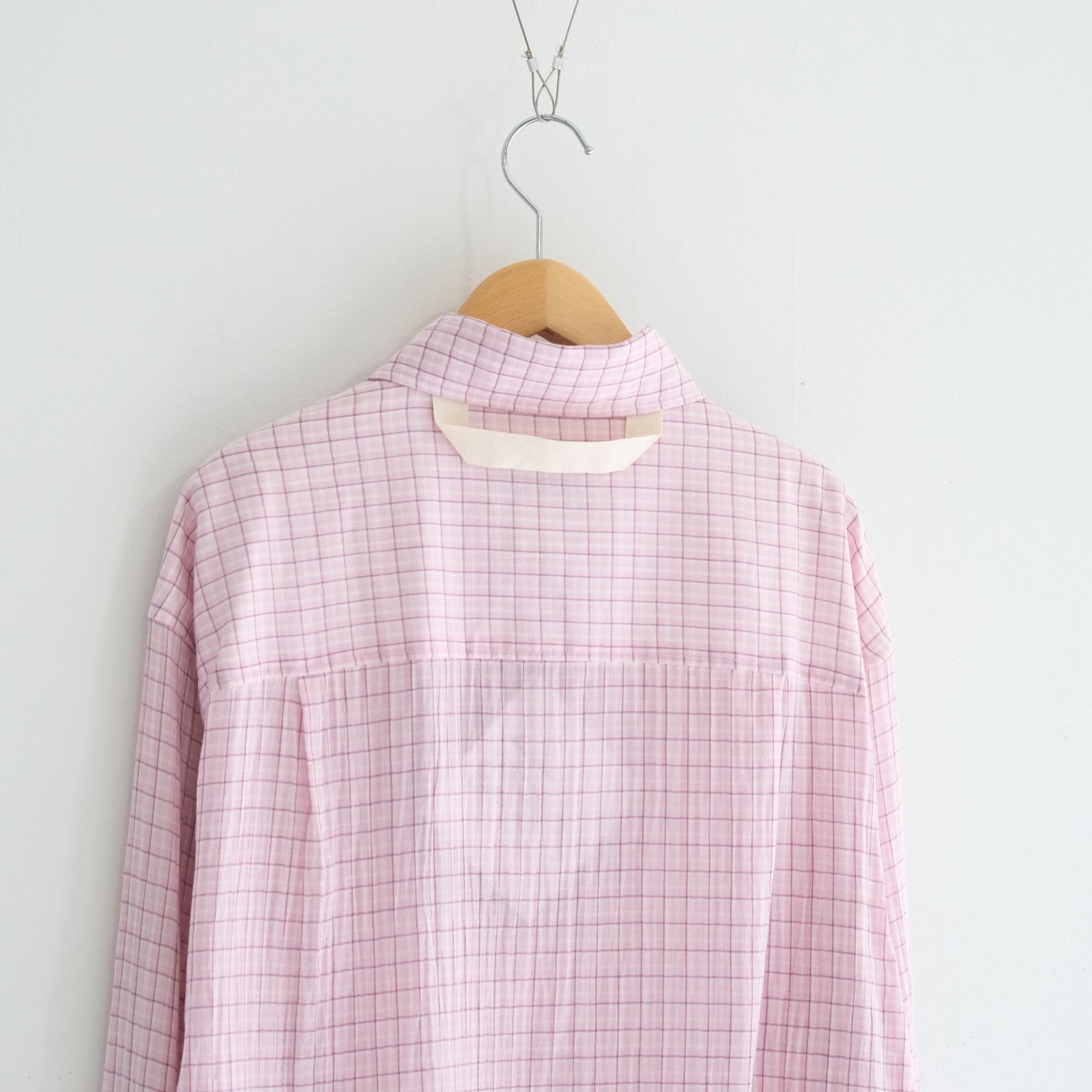 PREMIUM RONACHECK WRINKLE OVER SIZED SHIRTS / シャツ / LEMONADE PINK