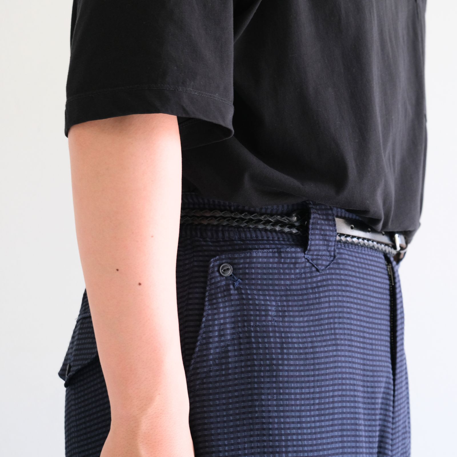 STRING BRAIDED LEATHER LONG BELT / レザー / ベルト / BLACK
