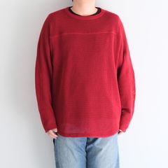 FOOTBALL KNIT TEE L/S ‐Cotton mesh‐ / フットボール ニット TEE L/S ‐コットンメッシュ‐（Burgundy）