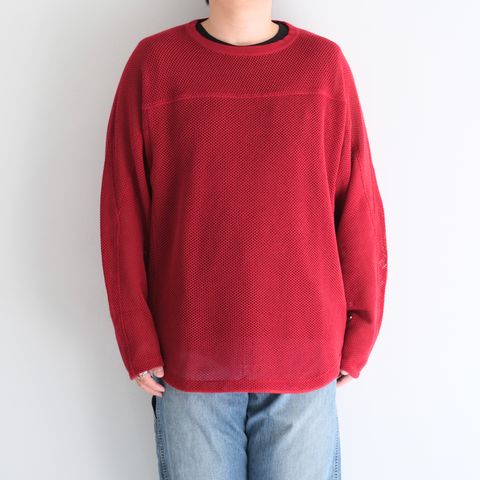 FOOTBALL KNIT TEE L/S ‐Cotton mesh‐ / フットボール ニット TEE L/S ‐コットンメッシュ‐（Burgundy）