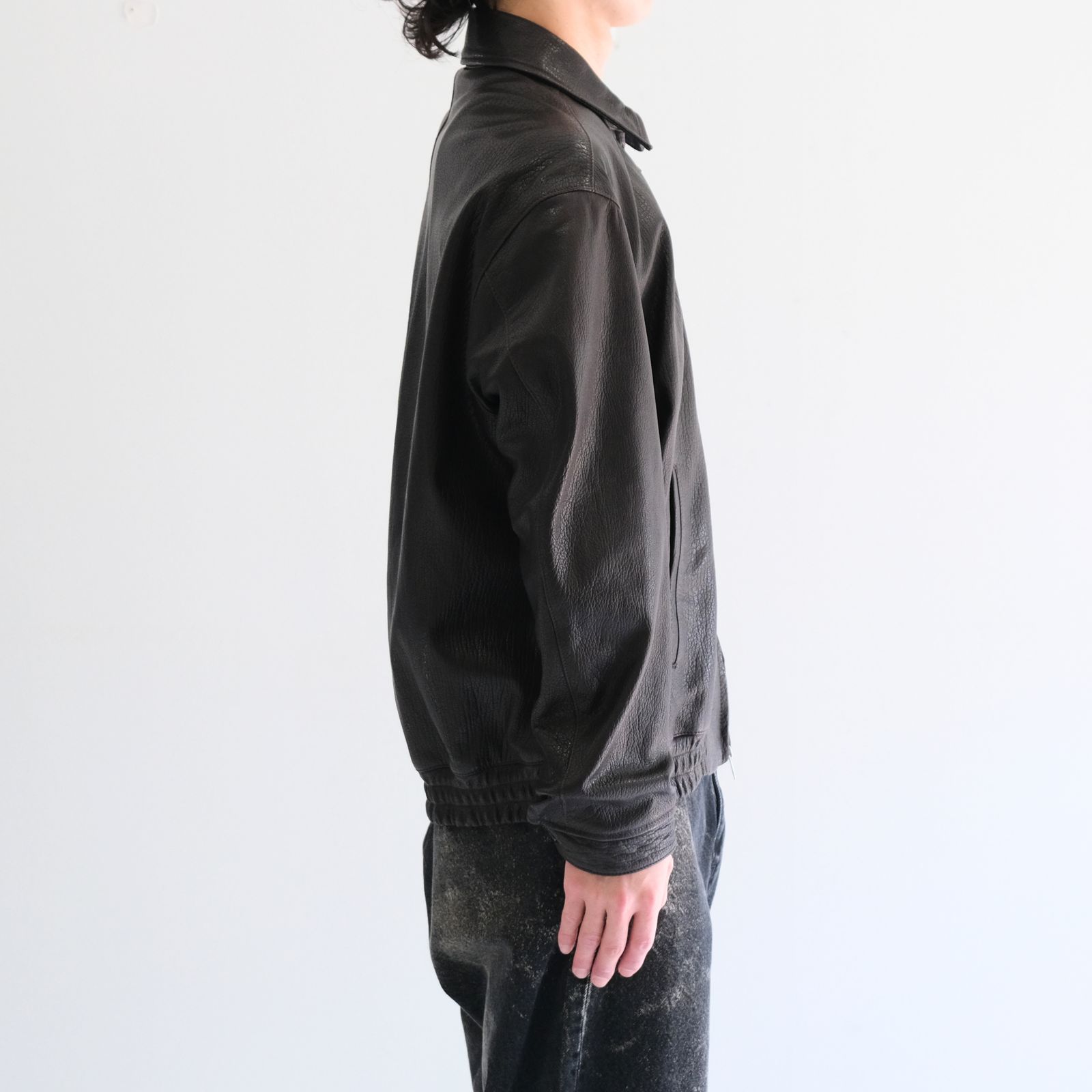 SEVEN BY SEVEN - LEATHER ZIP UP BLOUSON ‐Sheep Shrink leathe