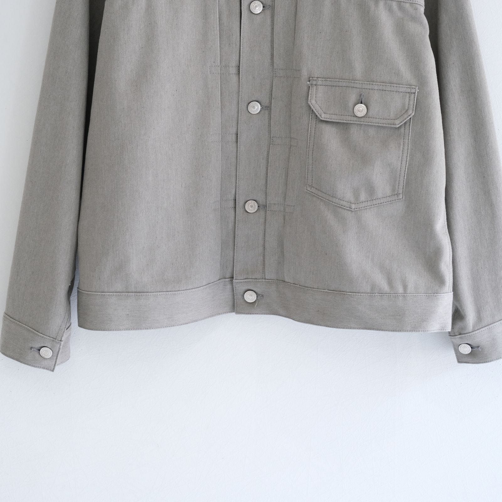 1ST TYPE COTTON PIQUE JACKET / ジャケット /Unstained / organic cotton / GRY