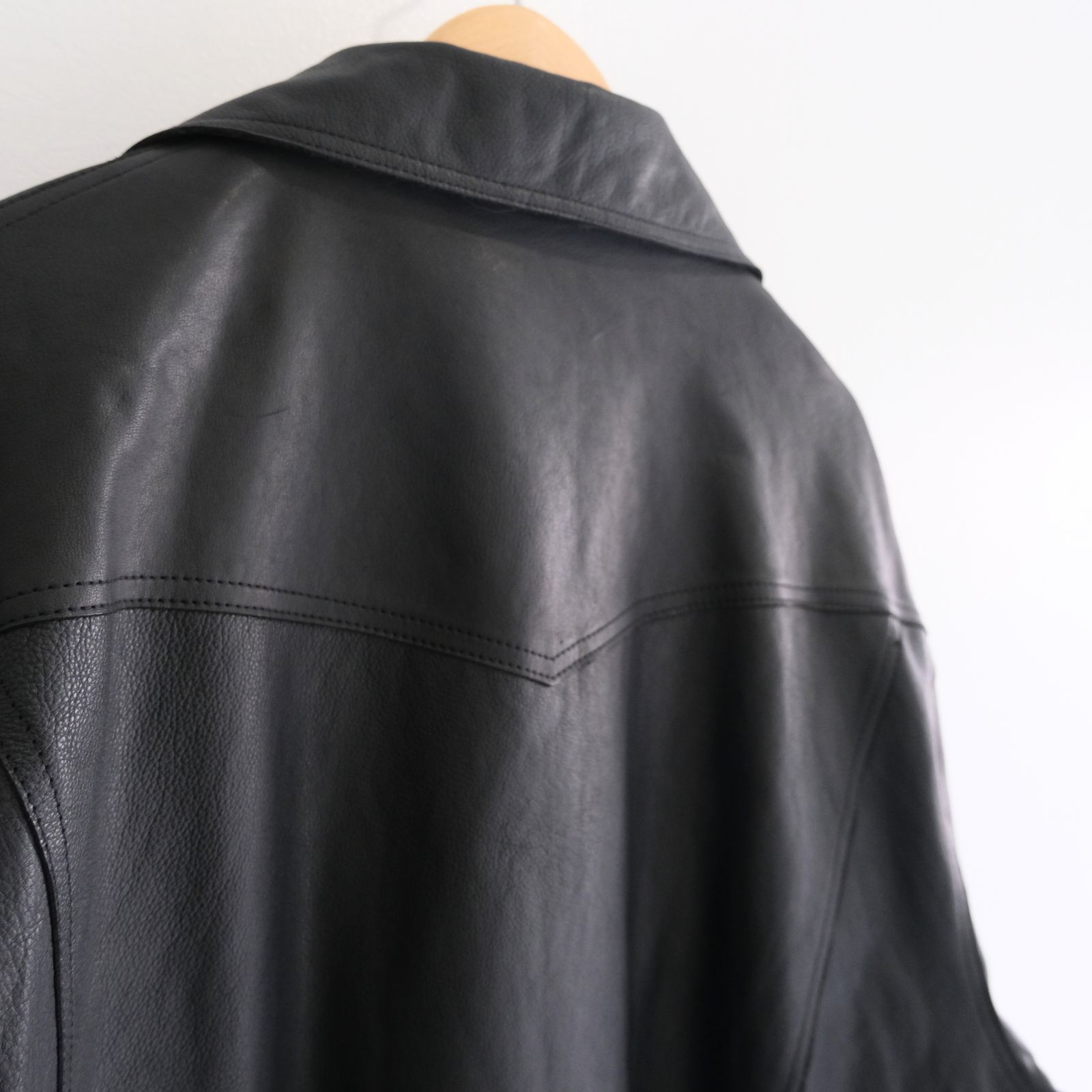 COW SKIN BAGGY RIDER JACKET / SandWaterr × CCU / ジャケット / レザージャケット / ライダース / COW SKIN / 牛革 / BLACK