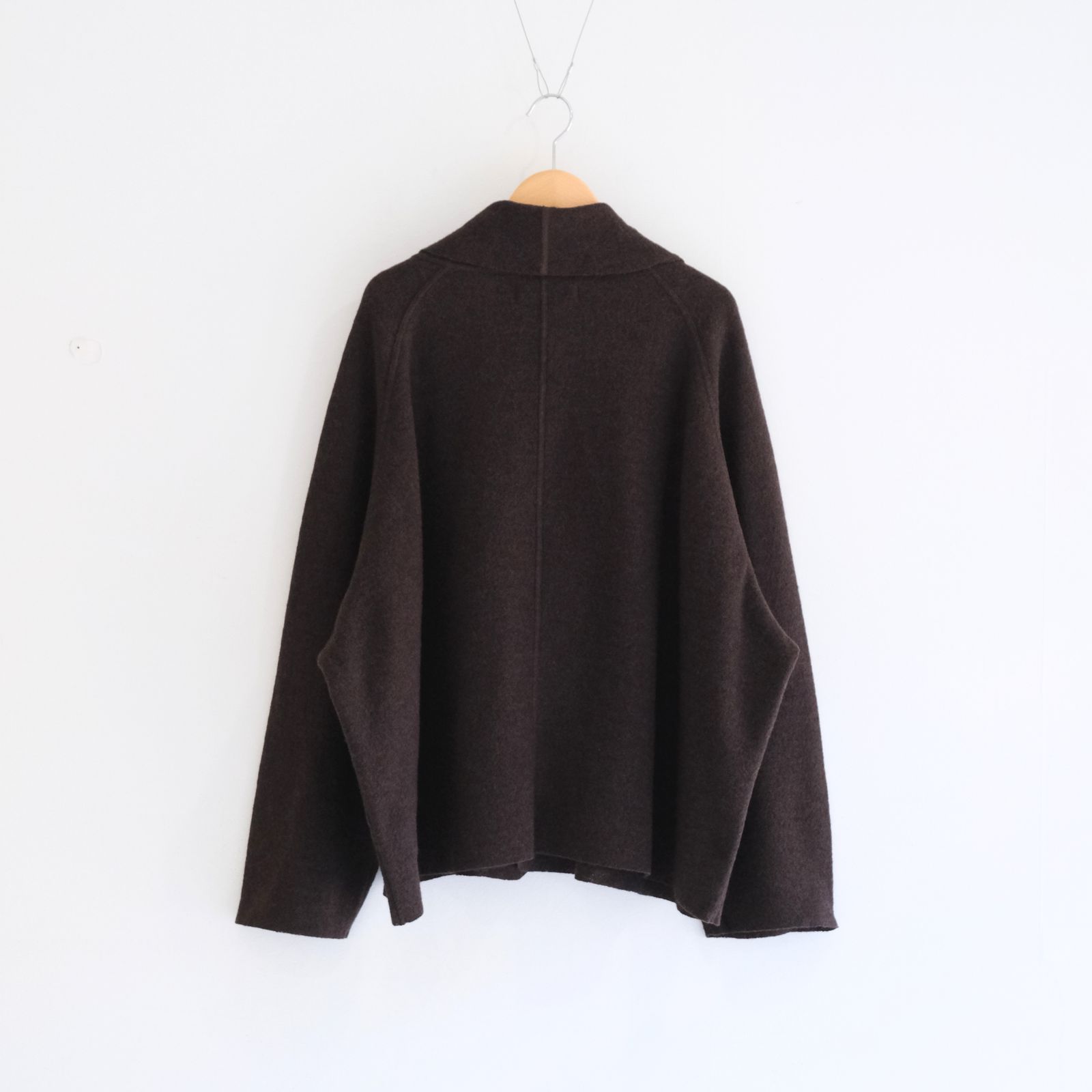 【残り1点】CARDIGAN JACKET  ‐Hard Twist Crepe Knit‐（Brown）