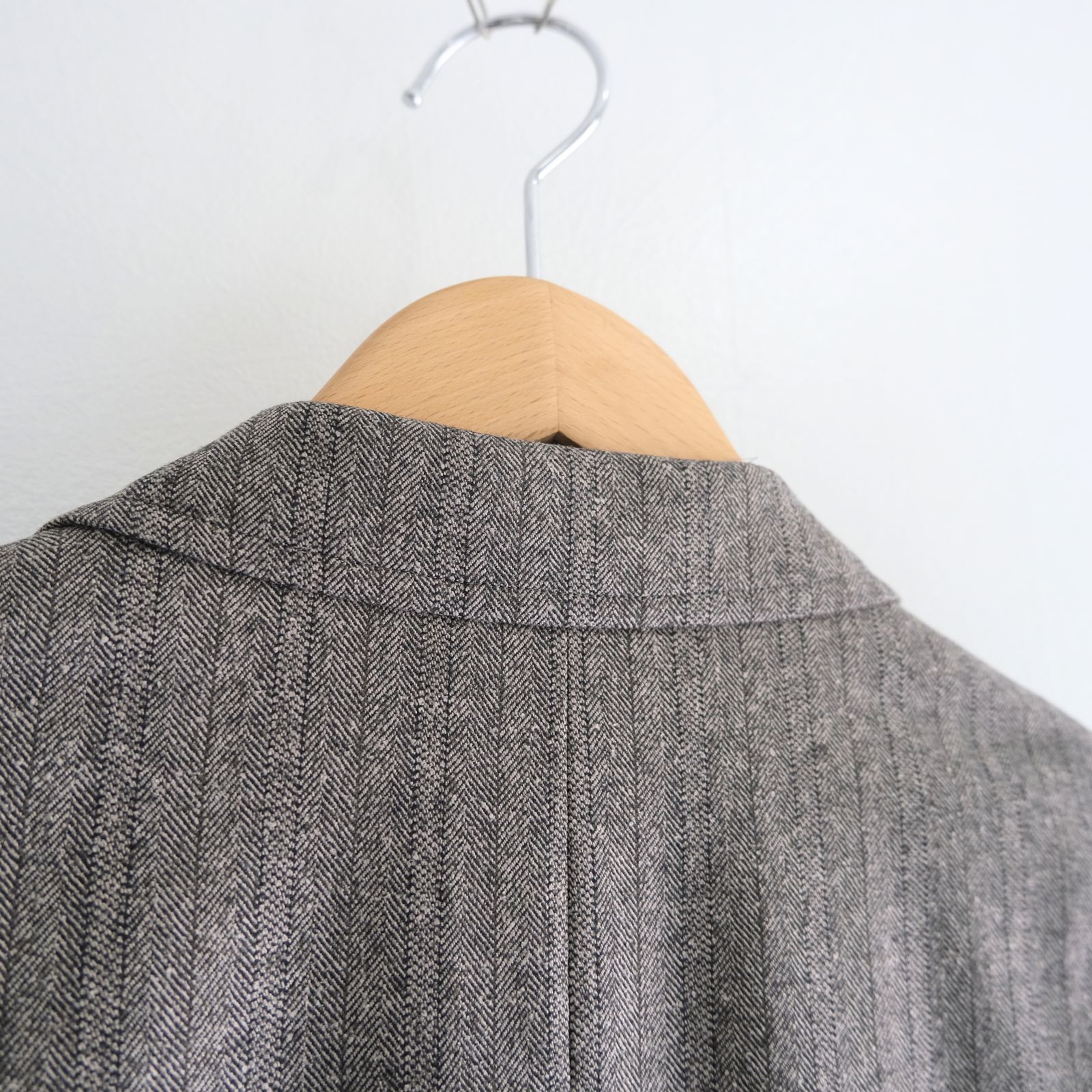 【残り1点】W/S HERRINGBONE STRIPE DB JKT（TAUPE GREY）