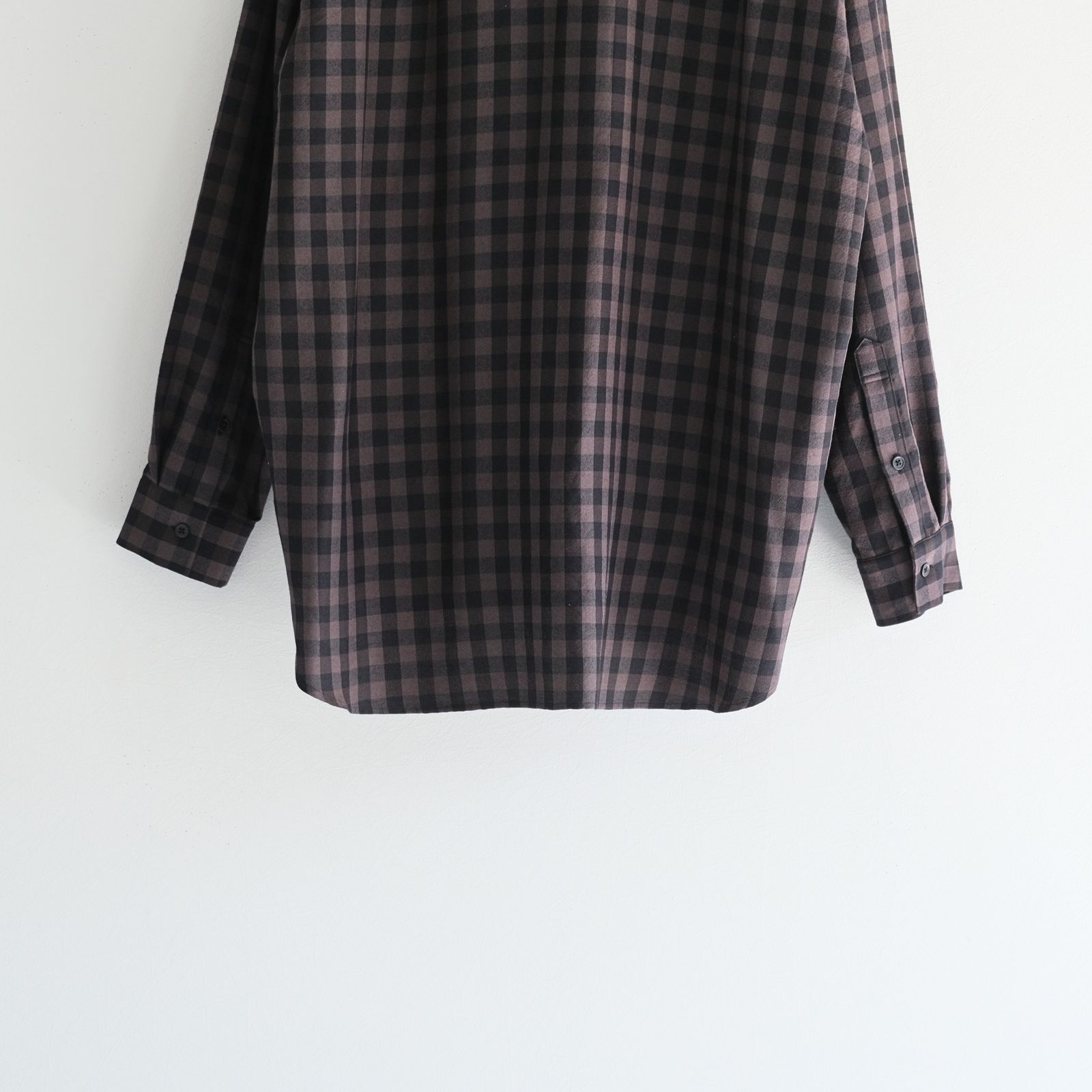 Blanc YM] (ブランワイエム) BL-22A-PWS Plaid Wide Shirt (gray