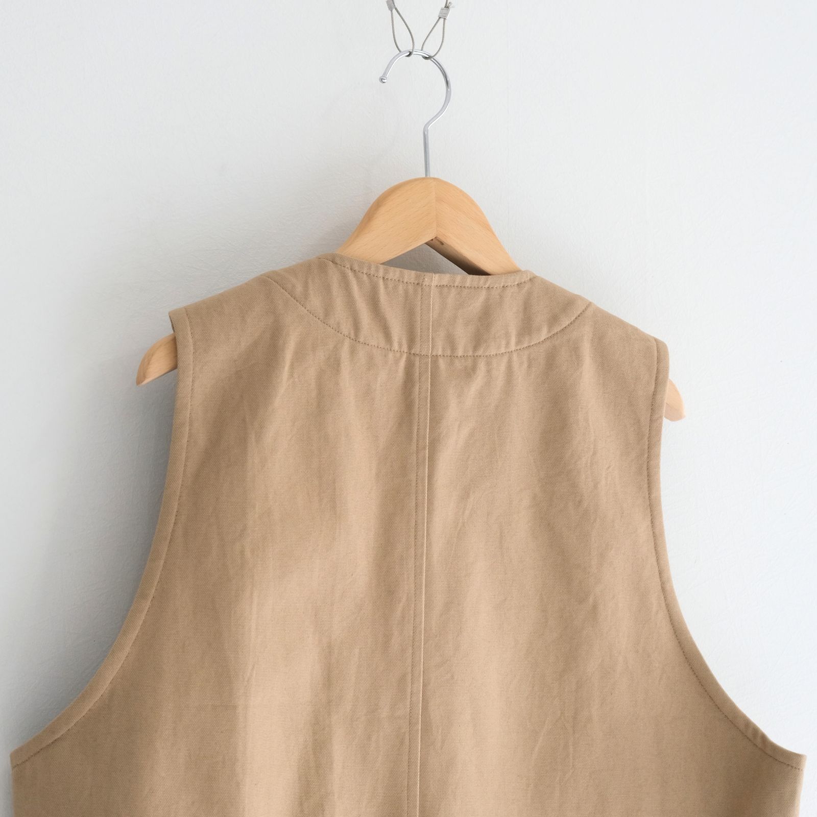 【残り1点】WORK VEST - Duck / Native Border Knit Lining -（Beige）