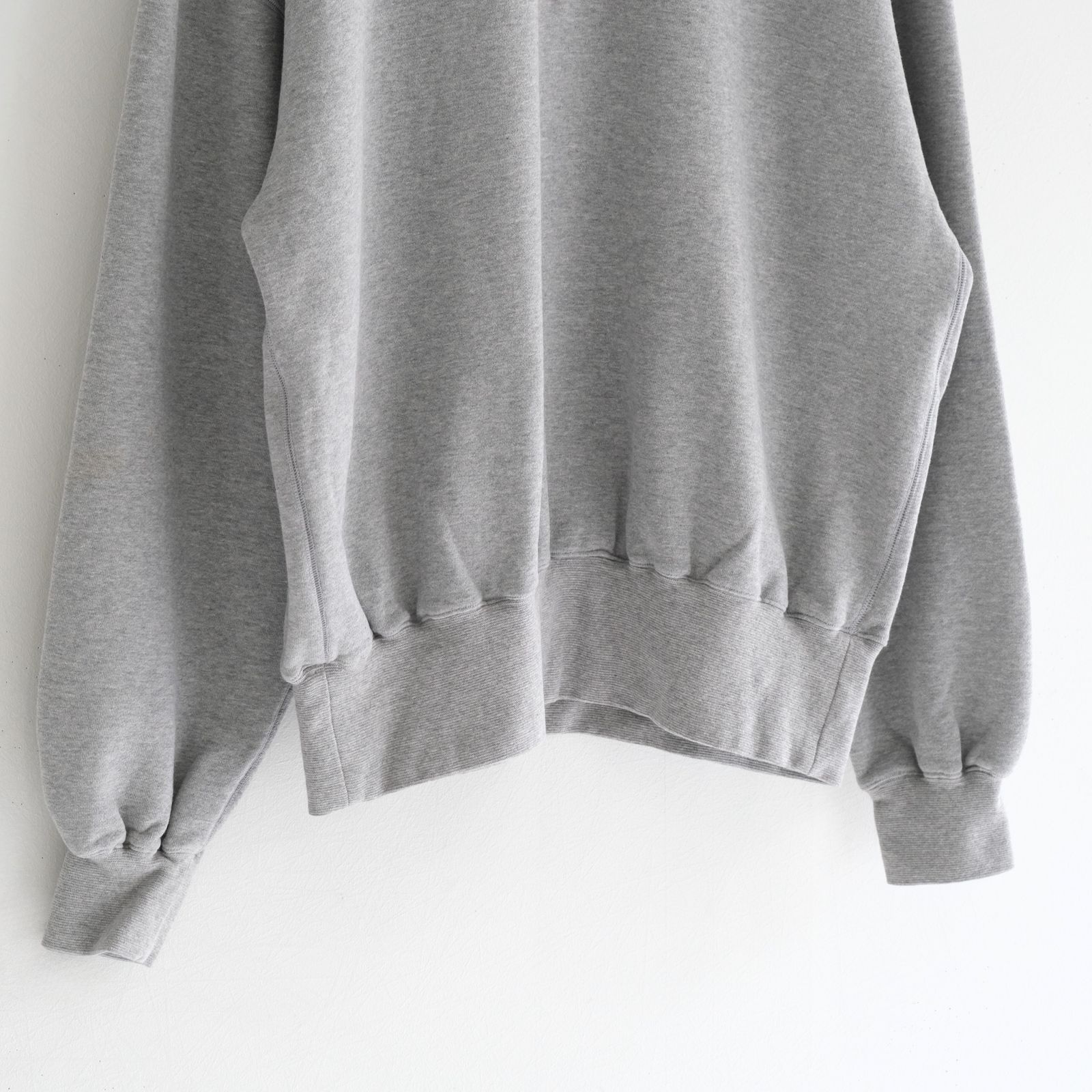 "BROTHERS" Leather × Original Supima Aging Cotton Sweat / ハーフジップ / スウェット / レザー / M.GRAY