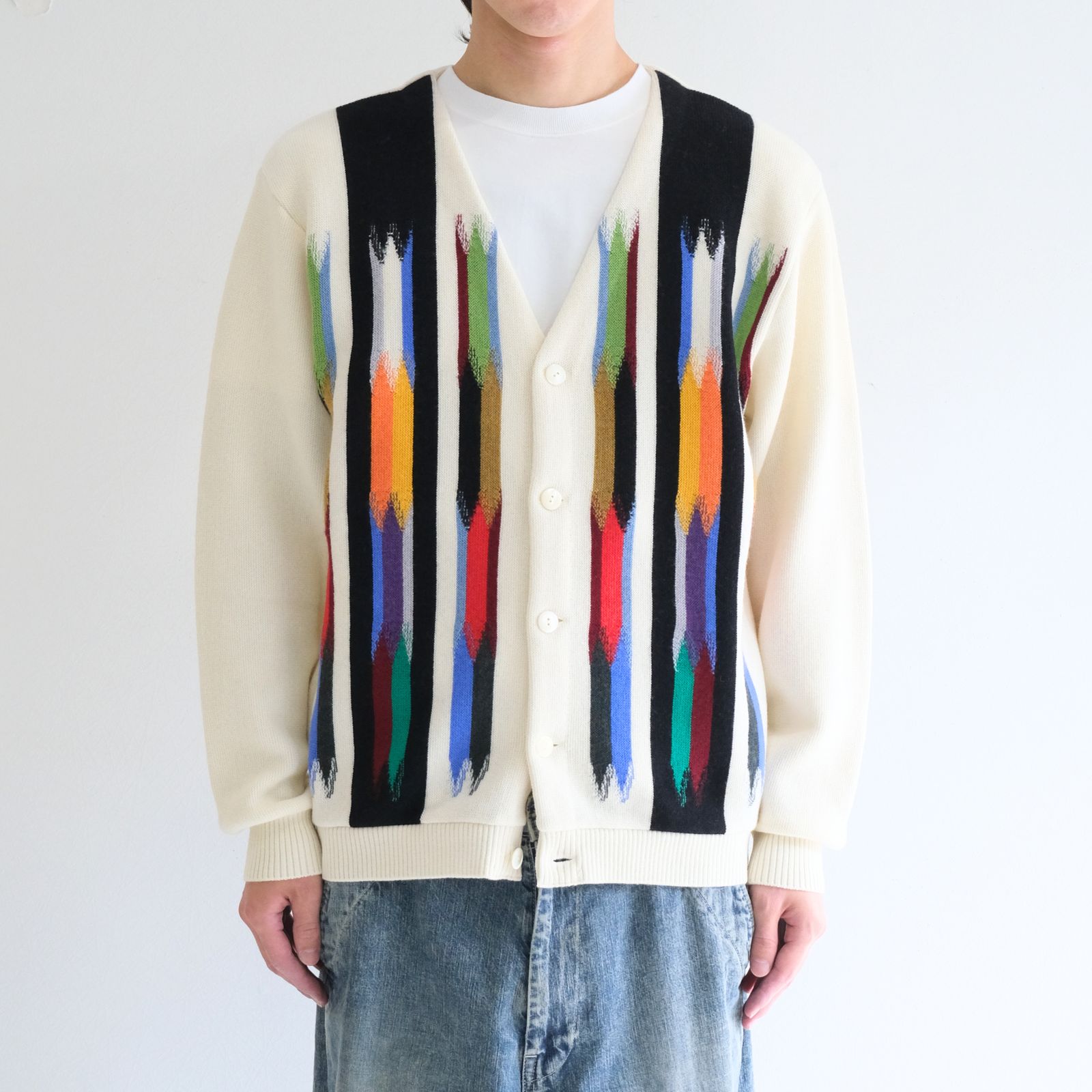 【残り1点】KNIT CARDIGAN   - Ortega Pattern -（White）