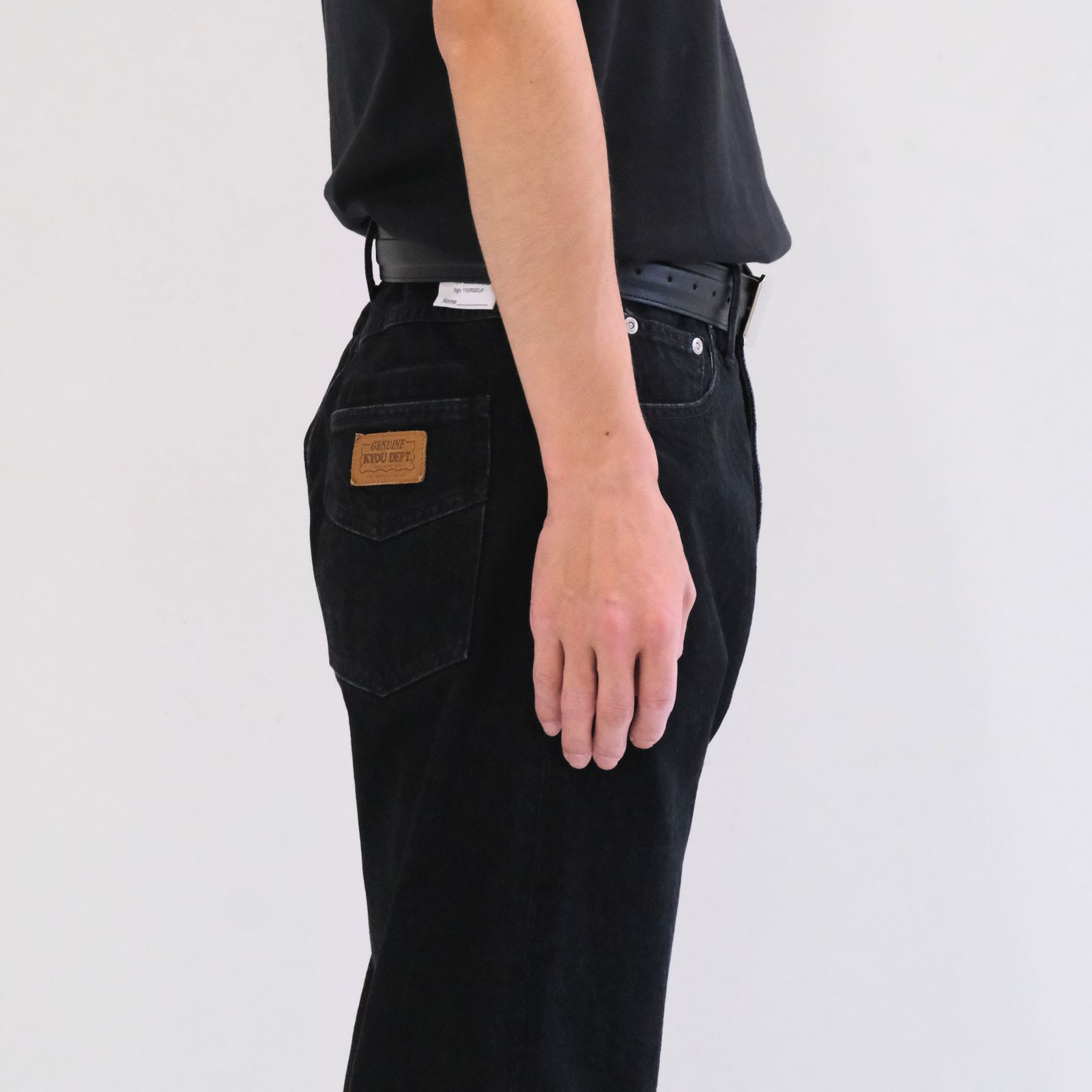 【残り1点】"JUDE II" LEATHER New Standard Straight by 12oz Denim（BLACK）