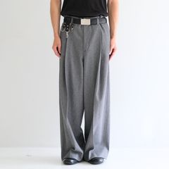 【残り1点】Tucked Wide Trousers / タクト ワイド トラウザー（Gray）