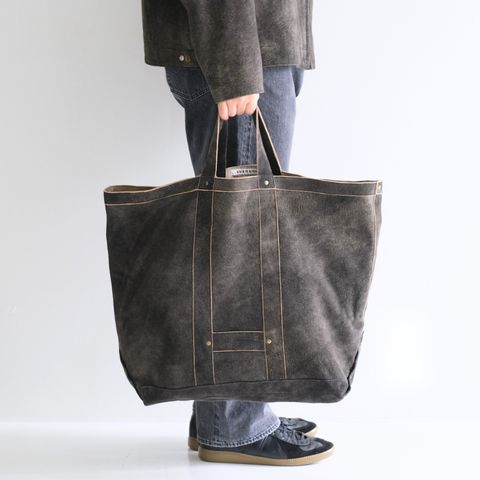 LEATHER TOTE BAG ‐Goat suede Antique finish‐ / バッグ / トートバッグ / レザー / ゴートレザー / アンティーク加工 / Black