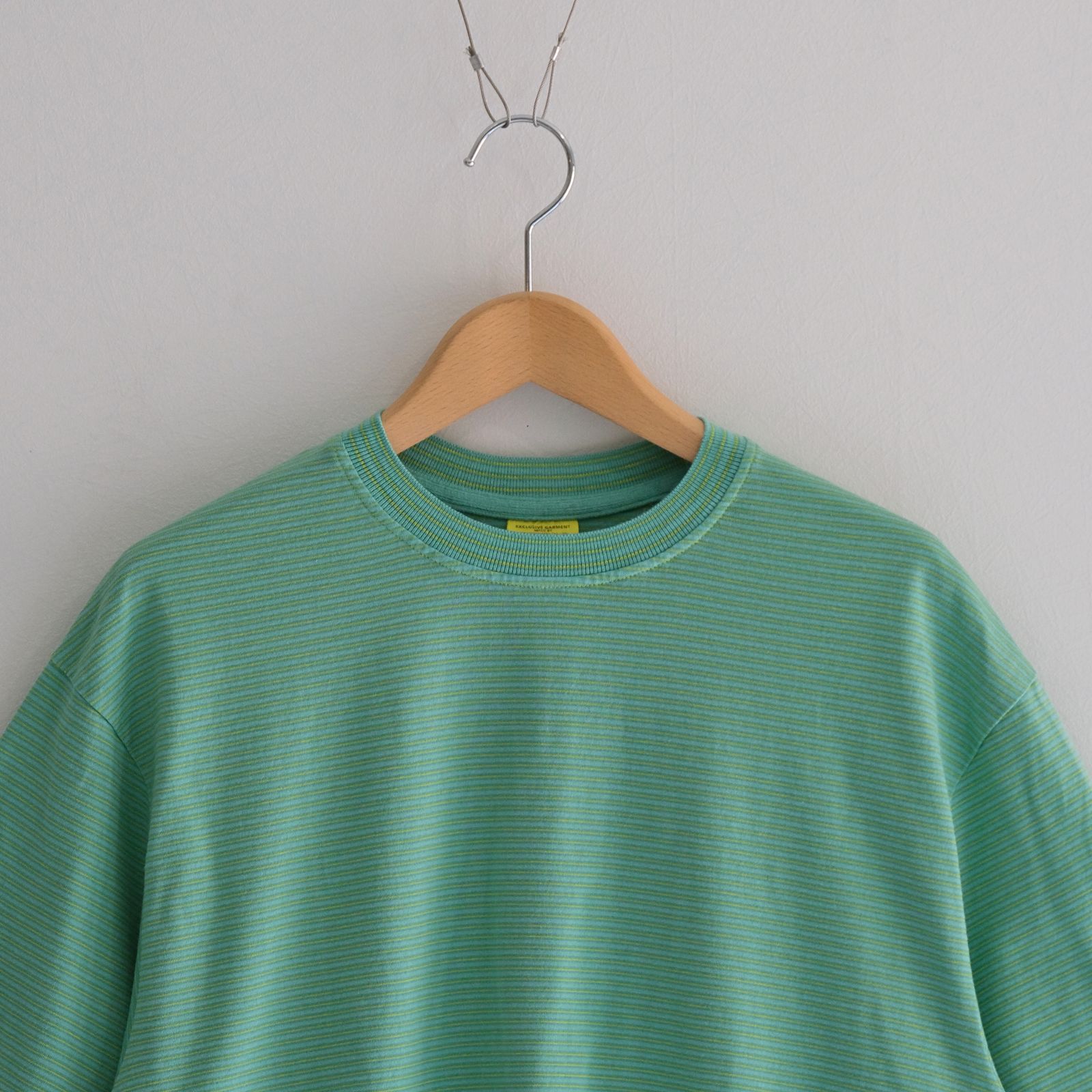 NEW BASIC GARMENT DYED BORDER T-SHIRT / Tシャツ / BLUE×YELLOW