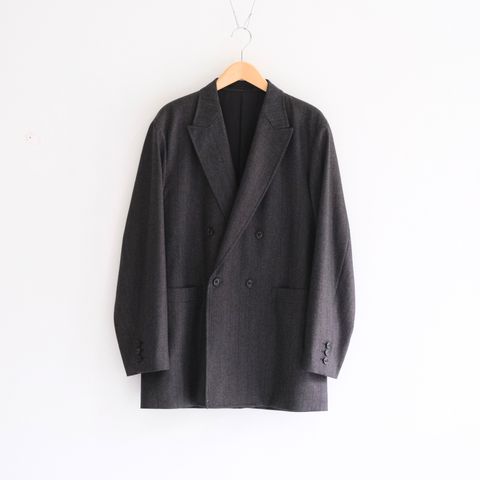 【残り1点】MELANGE BARATHEA STRIPE DB JKT（CHARCOAL BROWN）