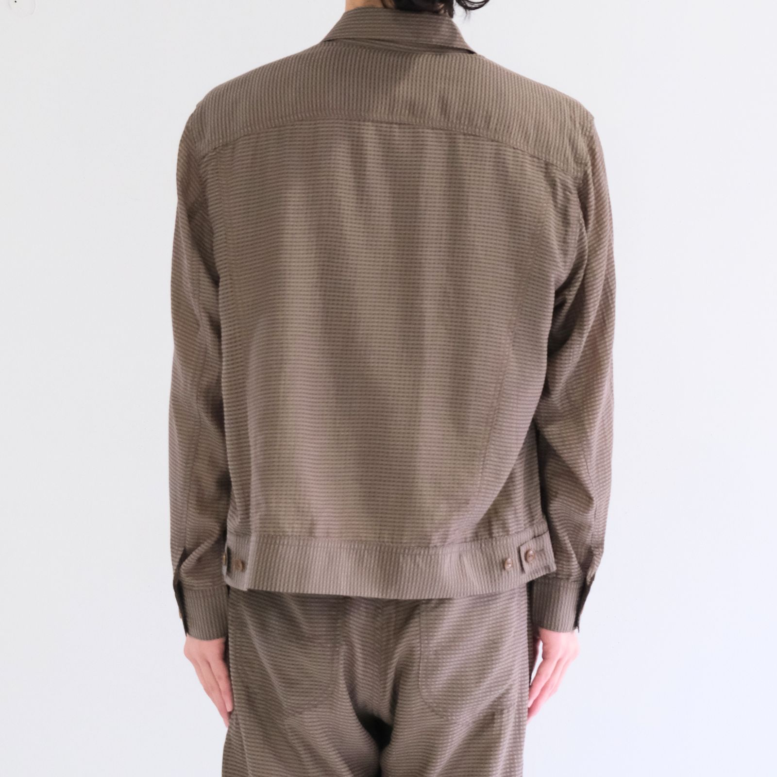 Lee / SEVEN BY SEVEN / SHEER COWBOY JACKET ‐Gingham Check Indian fabric‐ （Greige）